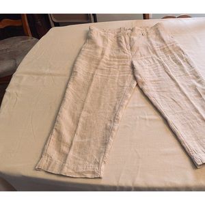 Pale gray pull on linen/rayon pull on capris XL